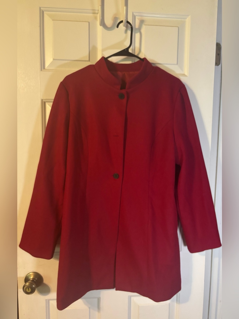 Women's Red Stand-Collar Coat